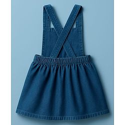 Babyhug Cotton Woven Frock With Full Sleeves Inner Tee & Floral Print - Blue