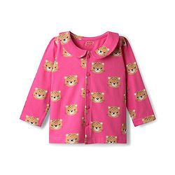 Babyhug Single Jersey Knit Full Sleeves Co-ords Night Suit with Bear Print - Pink