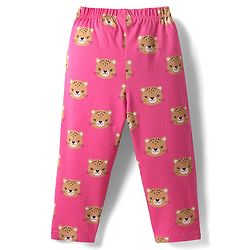 Babyhug Single Jersey Knit Full Sleeves Co-ords Night Suit with Bear Print - Pink