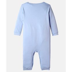Babyhug 100% Cotton Knit Full Sleeves Rompers with Giraffe Print Pack of 2 - Light Blue & Grey