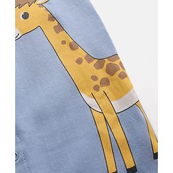 Babyhug 100% Cotton Knit Full Sleeves Rompers with Giraffe Print Pack of 2 - Light Blue & Grey