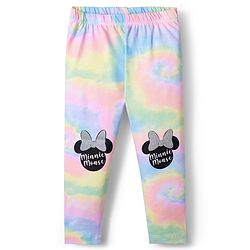 Babyhug Disney Lycra Knit Full Length Leggings With Minnie Mouse Graphics Pack of 3 - Pink & Light Green