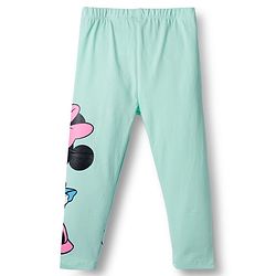 Babyhug Disney Lycra Knit Full Length Leggings With Minnie Mouse Graphics Pack of 3 - Pink & Light Green