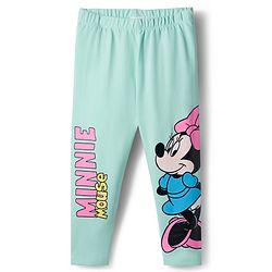 Babyhug Disney Lycra Knit Full Length Leggings With Minnie Mouse Graphics Pack of 3 - Pink & Light Green