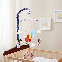 Babyhug Disney Mickey Musical Cot Mobile for Newborn & Toddlers| Crib Décor Toy| Rotating Figures & Gentle Music| Motor Skills & Visual Tracking| Stimulates Hearing| Baby Shower Gift | BIS Certified