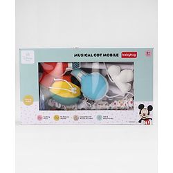 Babyhug Disney Mickey Musical Cot Mobile for Newborn & Toddlers| Crib Décor Toy| Rotating Figures & Gentle Music| Motor Skills & Visual Tracking| Stimulates Hearing| Baby Shower Gift | BIS Certified