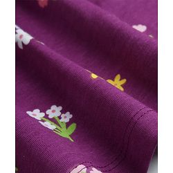 Babyhug Single Jersey Knit Full Sleeves Frock With Floral Print & Bow Applique Pack Of 2 - Purple & Pink