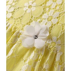 Babyhug 100% Cotton Half Sleeves Frock With Floral Design - Yellow