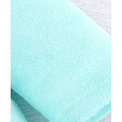 Babyhug Terry Knit Full Sleeves Hooded Bathrobe Tiger Embroidery - Aqua Blue