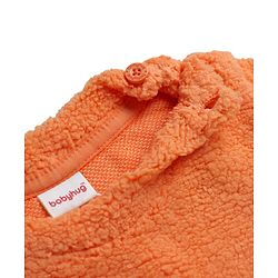 Babyhug Sherpa Fur Knit Full Sleeves Winter Wear Co-ord Set With Applique - Light Blue