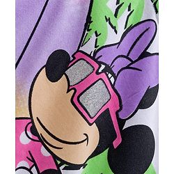 Babyhug Disney Single Jersey Knit Frill Sleeves T-Shirt with Minnie Mouse Graphics - White