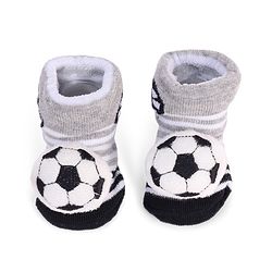 Cute Walk by Babyhug Designed Socks With Football Applique - Black