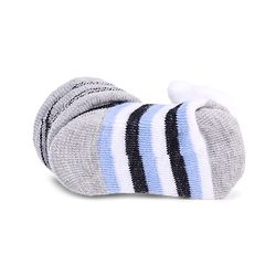 Cute Walk by Babyhug Striped Fabric Socks With Cat Applique - Grey