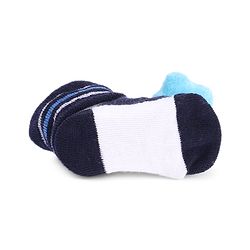 Cute Walk by Babyhug Striped Fabric Socks With Star Applique - Black