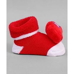 Cute Walk by Babyhug Socks With Vehicle Applique - Red