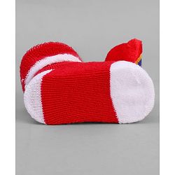Cute Walk by Babyhug Socks With Vehicle Applique - Red