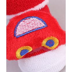 Cute Walk by Babyhug Socks With Vehicle Applique - Red