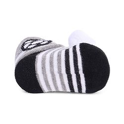 Cute Walk by Babyhug Striped Fabric Socks With Animal Applique - Grey