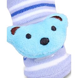 Cute Walk by Babyhug Striped Fabric Socks With Animal Applique - Multicolor