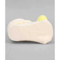Cute Walk by Babyhug Ankle Length Sock Shoes with Bunny Applique - Cream