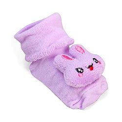 Cute Walk by Babyhug Socks With Bear Applique - Purple