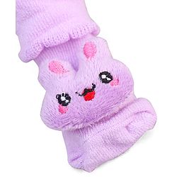 Cute Walk by Babyhug Socks With Bear Applique - Purple