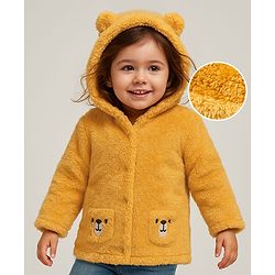 Babyhug Fur Woven Full Sleeves Winter Wear Suit With Text Print - Navy main image 0