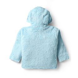 Babyhug Sherpa Fur Knit Full Sleeves Hooded Winter Fur Jacket With Ear Applique - Yellow