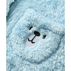 Babyhug Sherpa Fur Knit Full Sleeves Hooded Winter Fur Jacket With Ear Applique - Yellow