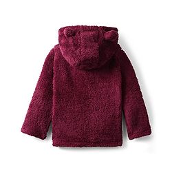 Babyhug Sherpa Fur Knit Full Sleeves Hooded Winter Fur Jacket With Ear Applique - Yellow