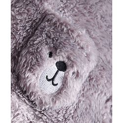 Babyhug Sherpa Fur Knit Full Sleeves Hooded Winter Fur Jacket With Ear Applique - Yellow
