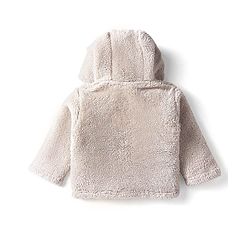 Babyhug Sherpa Fur Knit Full Sleeves Hooded Winter Fur Jacket With Ear Applique - Yellow