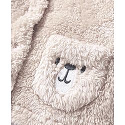 Babyhug Sherpa Fur Knit Full Sleeves Hooded Winter Fur Jacket With Ear Applique - Yellow