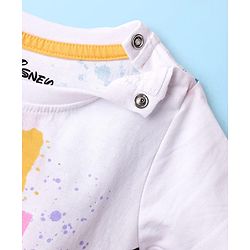 Babyhug Disney Single Jersey Knit Half Sleeves T-Shirt with Front & Back Minnie and Friends Graphic - White