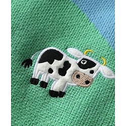 Babyhug Knit Full Sleeves Striped Animal Embroidered Pullover Sweater Set - Multi Colour