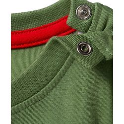 Babyhug Disney Single Jersey Knit Full Sleeves T-Shirt with Mickey Mouse Graphics & Sequin Badge Detailing - Green