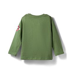 Babyhug Disney Single Jersey Knit Full Sleeves T-Shirt with Mickey Mouse Graphics & Sequin Badge Detailing - Green