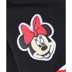 Babyhug Disney Terry Knit Full Sleeves Hooded Sweatjacket With Minnie Mouse Graphics & Bow Applique - Red & Black
