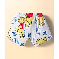 Babyhug Disney Single Jersey Knit Trunks with Winnie the Pooh Graphics Pack of 3 - White & Light Blue