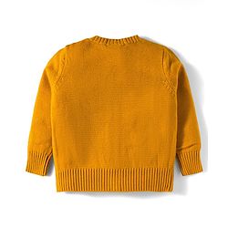 Babyhug Knit Full Sleeves Front Open Sweater with Cable Knit Design - Yellow