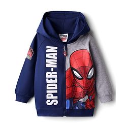 Babyhug Marvel Terry Knit Full Raglan Sleeves Hooded Sweatjacket With Spider Man Graphics - Multi Colour