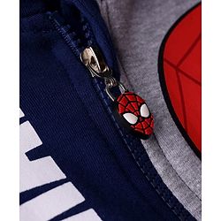 Babyhug Marvel Terry Knit Full Raglan Sleeves Hooded Sweatjacket With Spider Man Graphics - Multi Colour