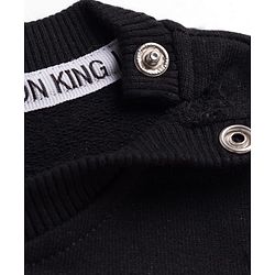 Babyhug Disney Terry Knit Oversize Drop Shoulder Full Sleeves Sweatshirt with Front and Back Lion King Graphics -Black