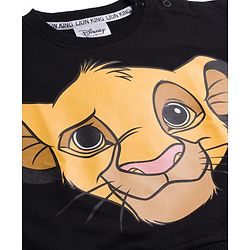 Babyhug Disney Terry Knit Oversize Drop Shoulder Full Sleeves Sweatshirt with Front and Back Lion King Graphics -Black