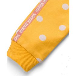 Babyhug Disney Terry Knit Full Sleeves Hooded Sweatshirt With Minnie Mouse Graphics & Bow Applique - Yellow