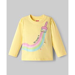 Babyhug Cotton Knit Full Sleeves Night Suit with Rainbow Print - Yellow