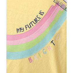 Babyhug Cotton Knit Full Sleeves Night Suit with Rainbow Print - Yellow