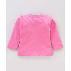 Babyhug Cotton Knit Full Sleeves Night Suit With Text Print - Pink