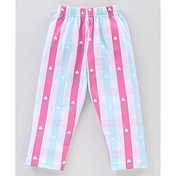 Babyhug Cotton Knit Full Sleeves Night Suit With Text Print - Pink