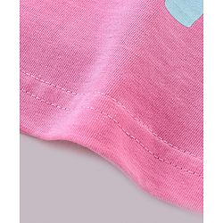 Babyhug Cotton Knit Full Sleeves Night Suit With Text Print - Pink